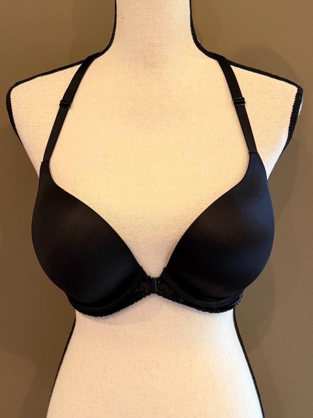 Victorias Secret Bombshell Plunge Push-up Bra Lace Sparkle Adjustable, Size 36C